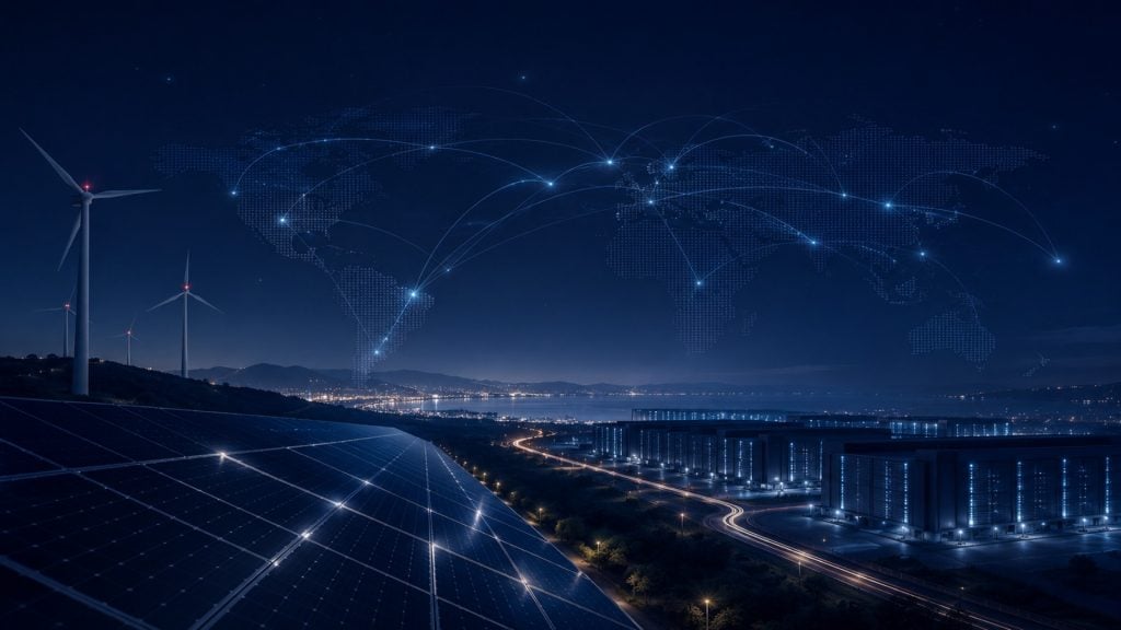 Connected technology network across a modern city